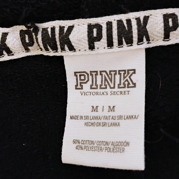 PINK Victoria's Secret Full Zip Hoodie Black Size Medium - Picture 8 of 11